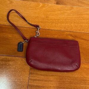 Coach Leather Zipper Small Wristlet Wallet